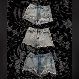 Source Unknown Faded Blue Ripped Jean Shorts